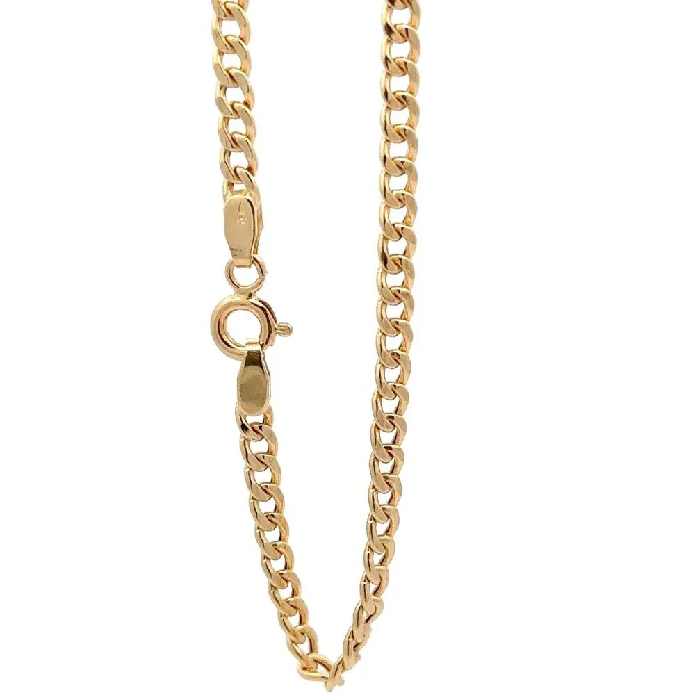 18K Gold Chain Curb Bracelet Size 7 inches - Picture 5 of 9